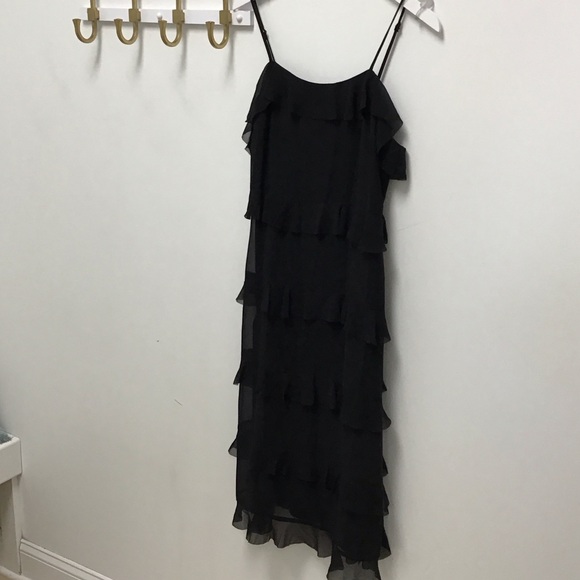 Lucy Paris Valentina Elegant Black Ruffle Dress
